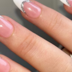 nägel french weiß glitzer